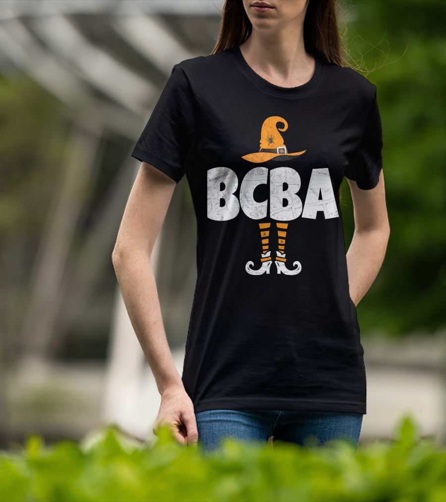 BCBA Witch Hat And Striped Socks Halloween T-Shirt