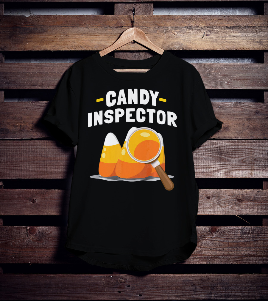 Candy Inspector Halloween Trick Or Treating Candy Corn T-Shirt
