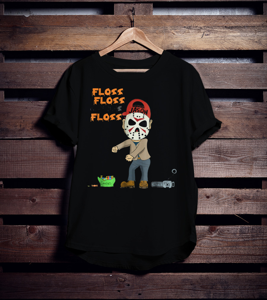 Floss Floss Floss Jason Mask Halloween Dance With Candy And Trap T-Shirt