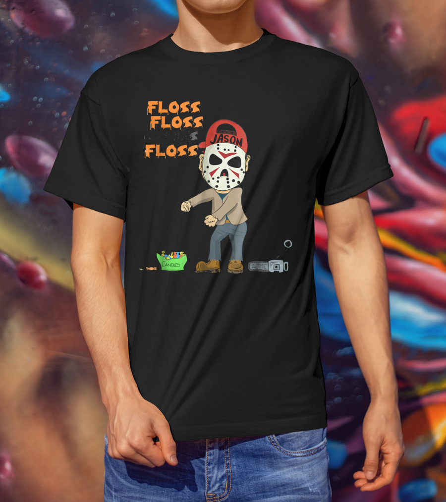 Floss Floss Floss Jason Mask Halloween Dance With Candy And Trap T-Shirt