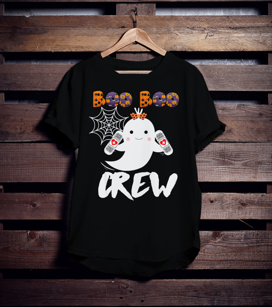 Boo Boo Crew Ghost With Bandages And Spider Web T-Shirt