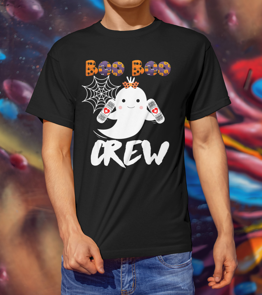 Boo Boo Crew Ghost With Bandages And Spider Web T-Shirt