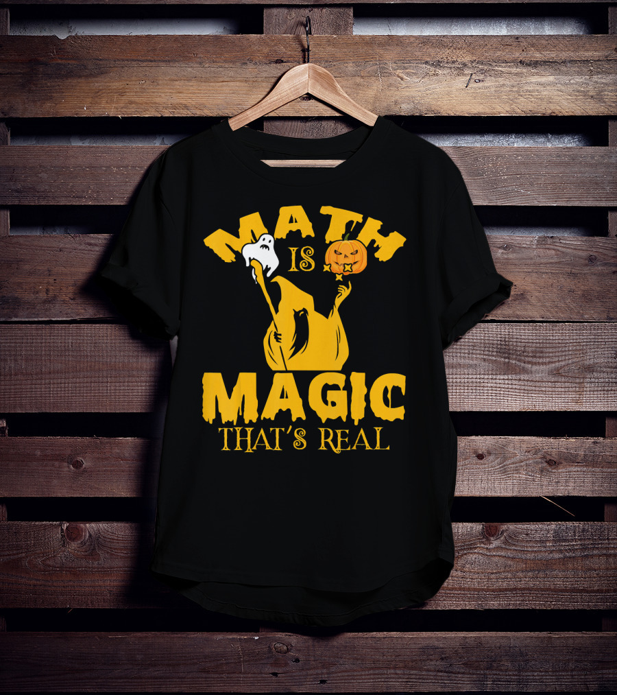 Math Is Magic That's Real Halloween Teacher Ghost Pumpkin T-Shirt
