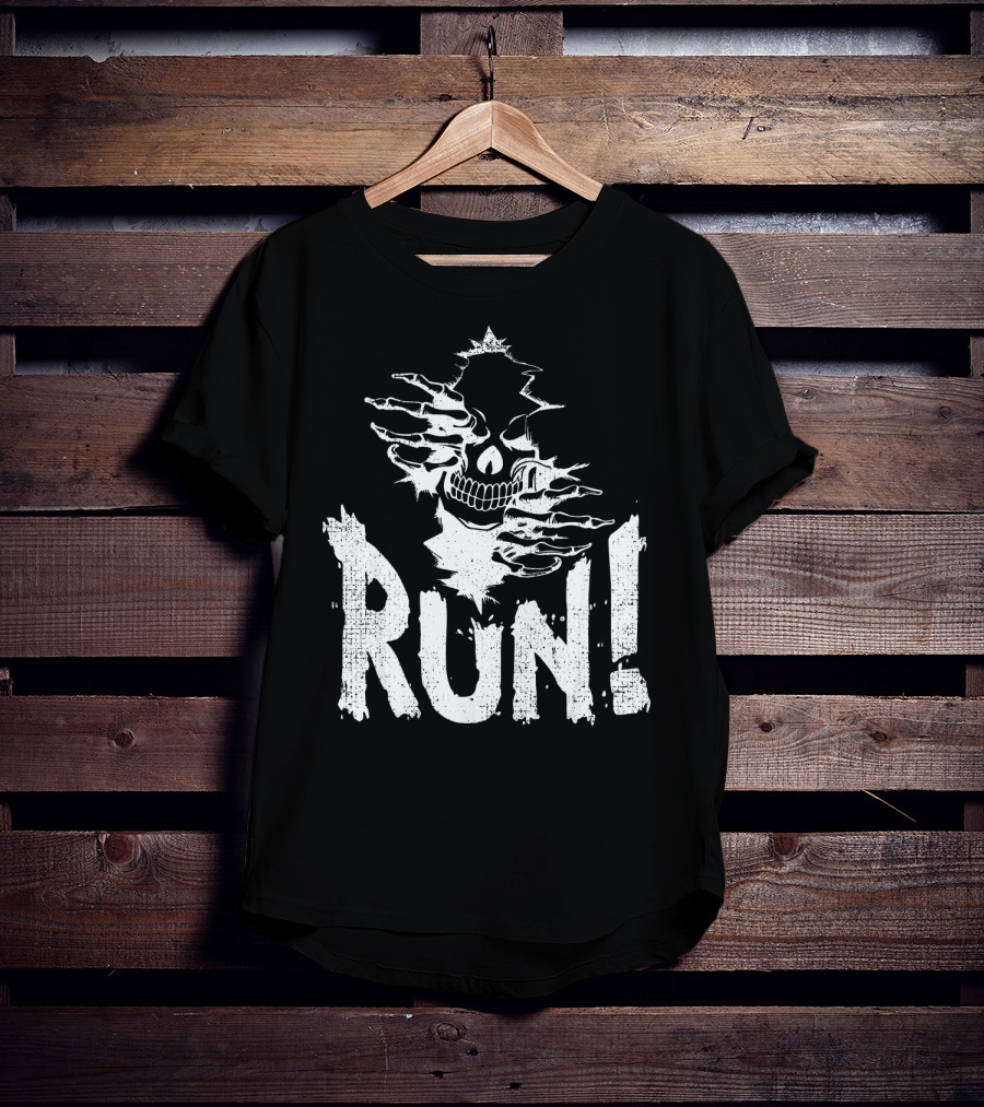RUN Wicked Halloween Skeleton Skull Evil T-Shirt