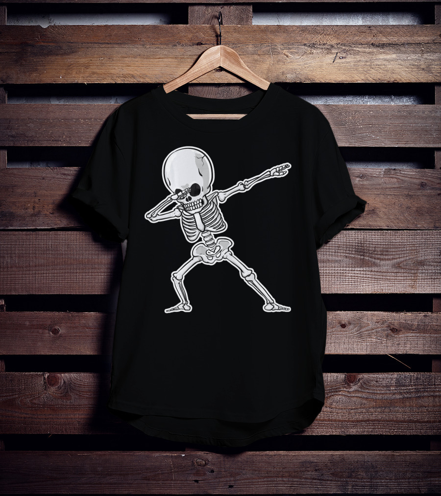 Dabbing Skeleton Dance Halloween Party Vibe T-Shirt