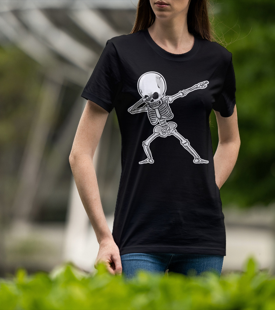 Dabbing Skeleton Dance Halloween Party Vibe T-Shirt