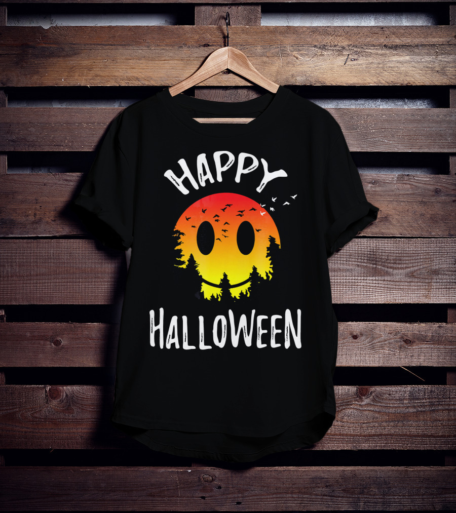 Happy Halloween Spooky Camp Sunset T-Shirt