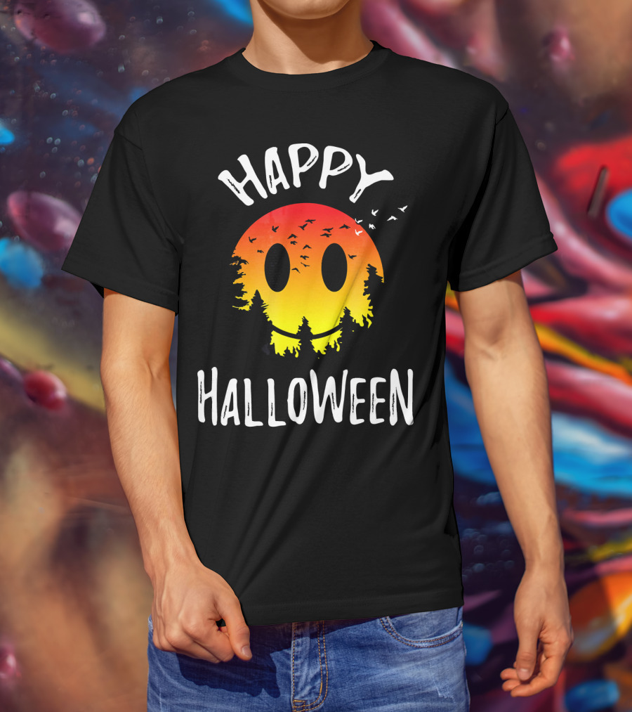 Happy Halloween Spooky Camp Sunset T-Shirt