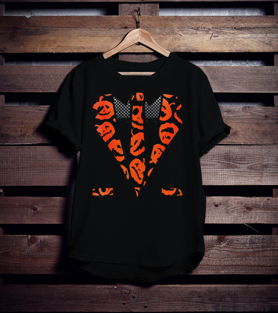 David Pumpkins Tuxedo Pumpkin Pattern Halloween T-Shirt