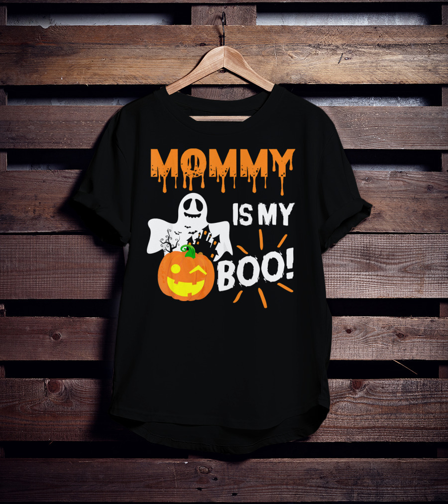 MOMMY IS MY BOO Ghost Pumpkin Halloween T-Shirt