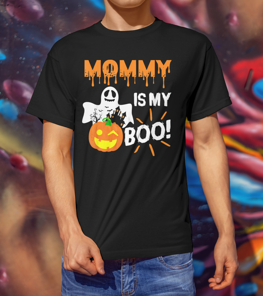 MOMMY IS MY BOO Ghost Pumpkin Halloween T-Shirt