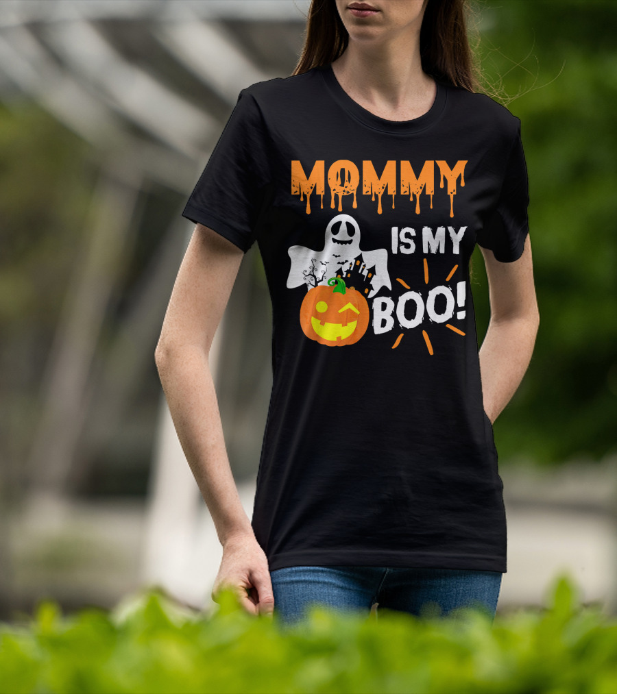 MOMMY IS MY BOO Ghost Pumpkin Halloween T-Shirt