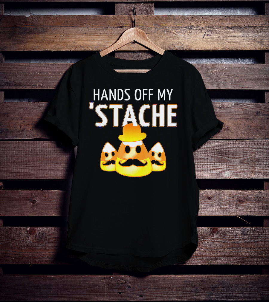 HANDS OFF MY STACHE Candy Corn Moustache Trio T-Shirt