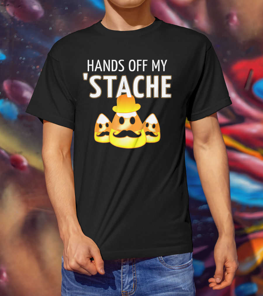 HANDS OFF MY STACHE Candy Corn Moustache Trio T-Shirt