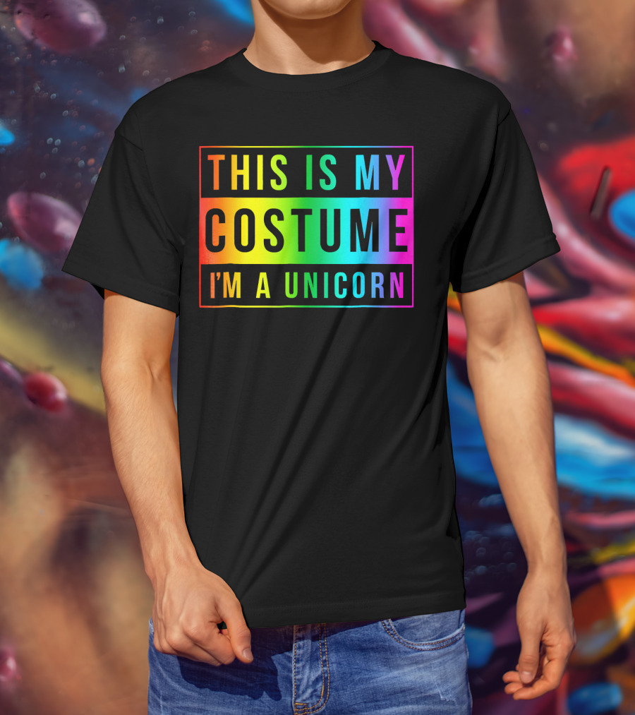 This Is My Costume I'm A Unicorn Halloween Easy Fun T-Shirt