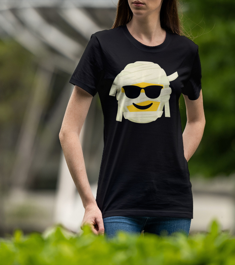 Mummy Emoji Wrapped In Bandages With Cool Shades T-Shirt