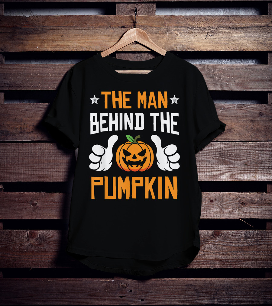 The Man Behind The Pumpkin Halloween Funny Mens T-Shirt