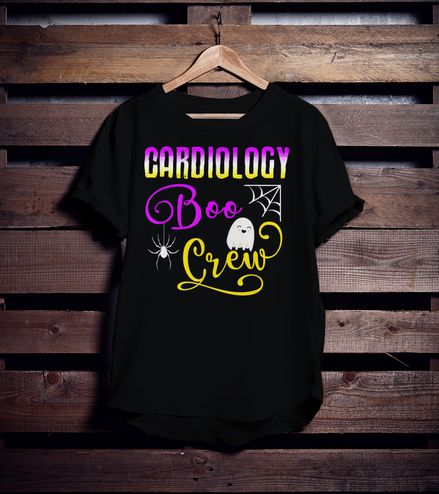 Cardiology Boo Crew Halloween Ghost Spider Web T-Shirt