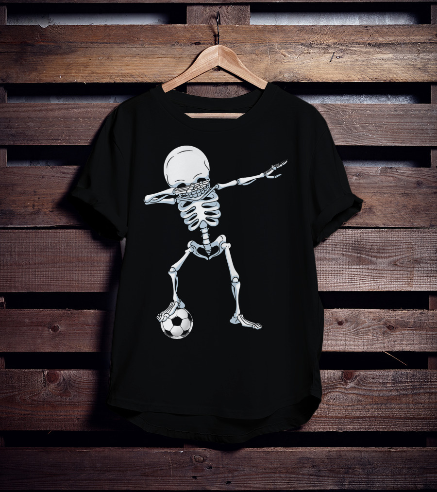 Dabbing Skeleton With Soccer Ball T-Shirt
