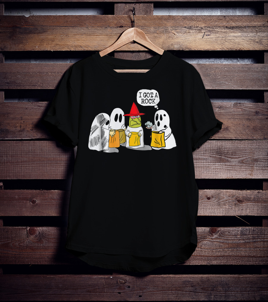 I Got A Rock Funny Trick Or Treat Ghosts And Unamused Witch Hat T-Shirt