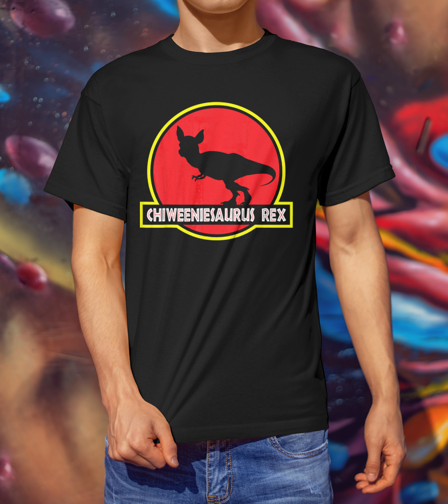 Chiweeniesaurus Rex Funny Chiweenie Jurassic Park T-Shirt