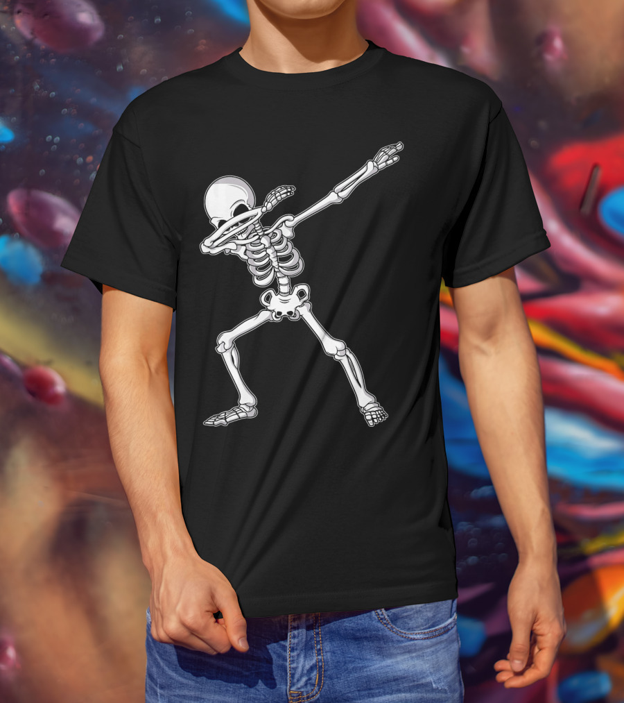 Dabbing Skeleton Kids Adult Dab Bone Dance Pose T-Shirt