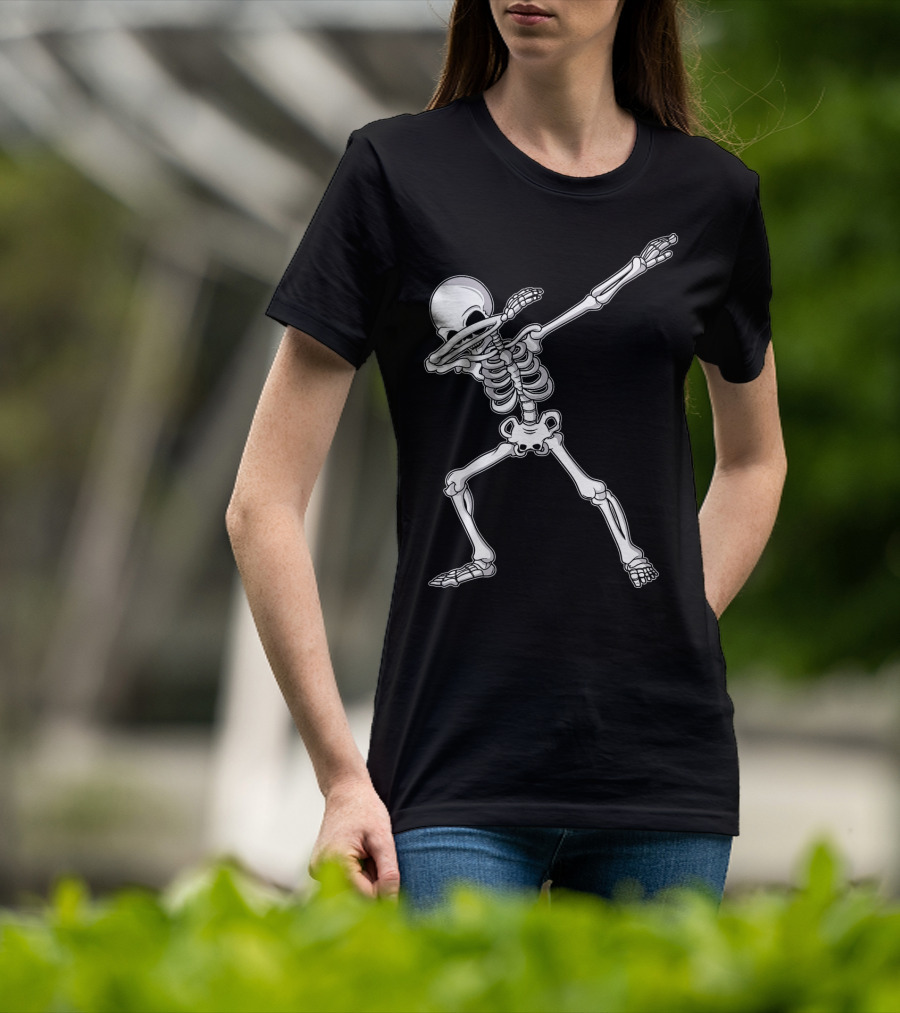 Dabbing Skeleton Kids Adult Dab Bone Dance Pose T-Shirt