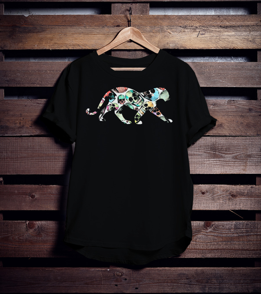 Zombie Leopard Halloween Skull T-Shirt