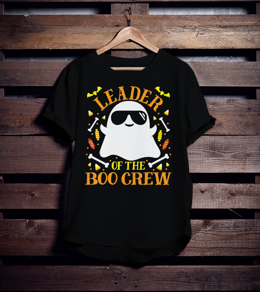 Leader Of The Boo Crew Ghost Halloween Matching Set T-Shirt