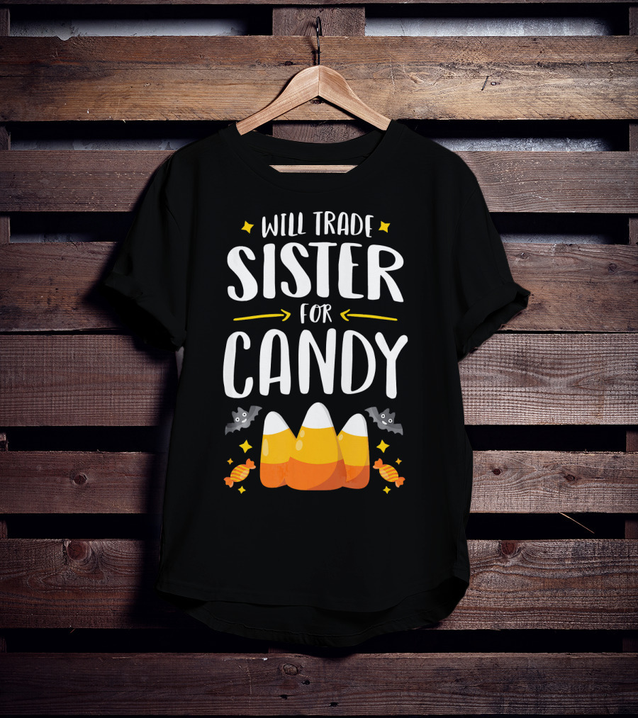 Will Trade Sister For Candy Halloween Boys Matching T-Shirt
