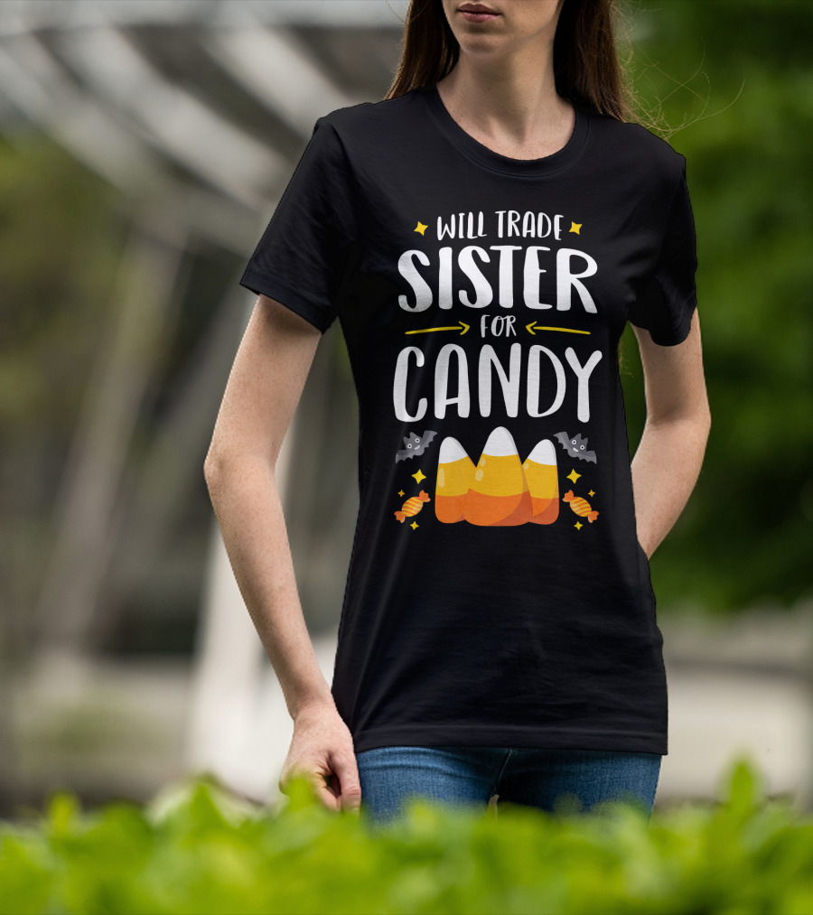 Will Trade Sister For Candy Halloween Boys Matching T-Shirt