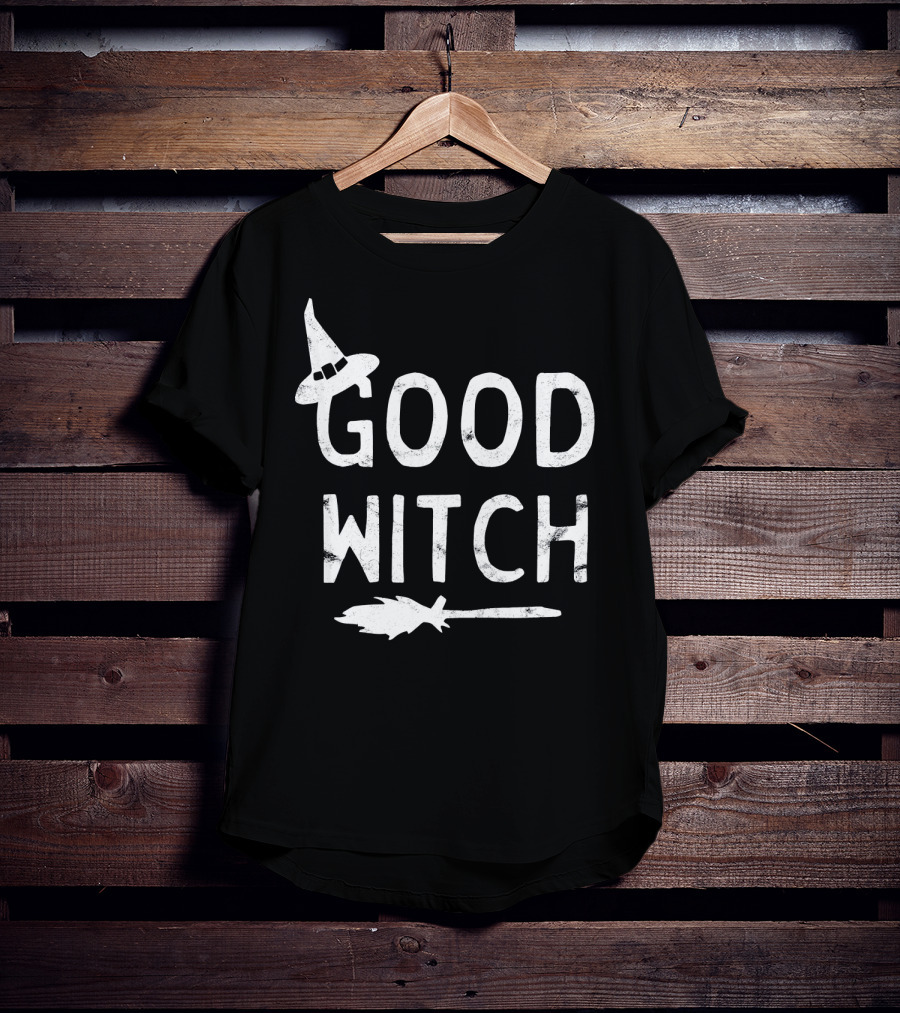 Good Witch Halloween October Witch Hat Broomstick T-Shirt