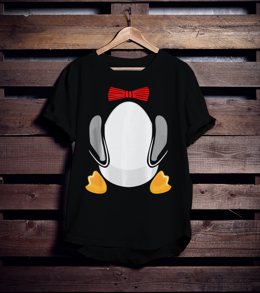 Funny Penguin Kids Halloween Costume Bowtie Feet T-Shirt