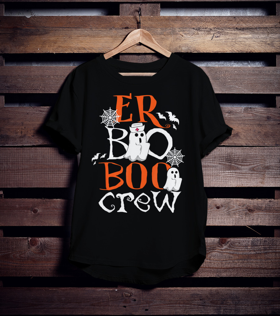 ER Boo Boo Crew Halloween Ghosts Nurse Spiders Bats T-Shirt