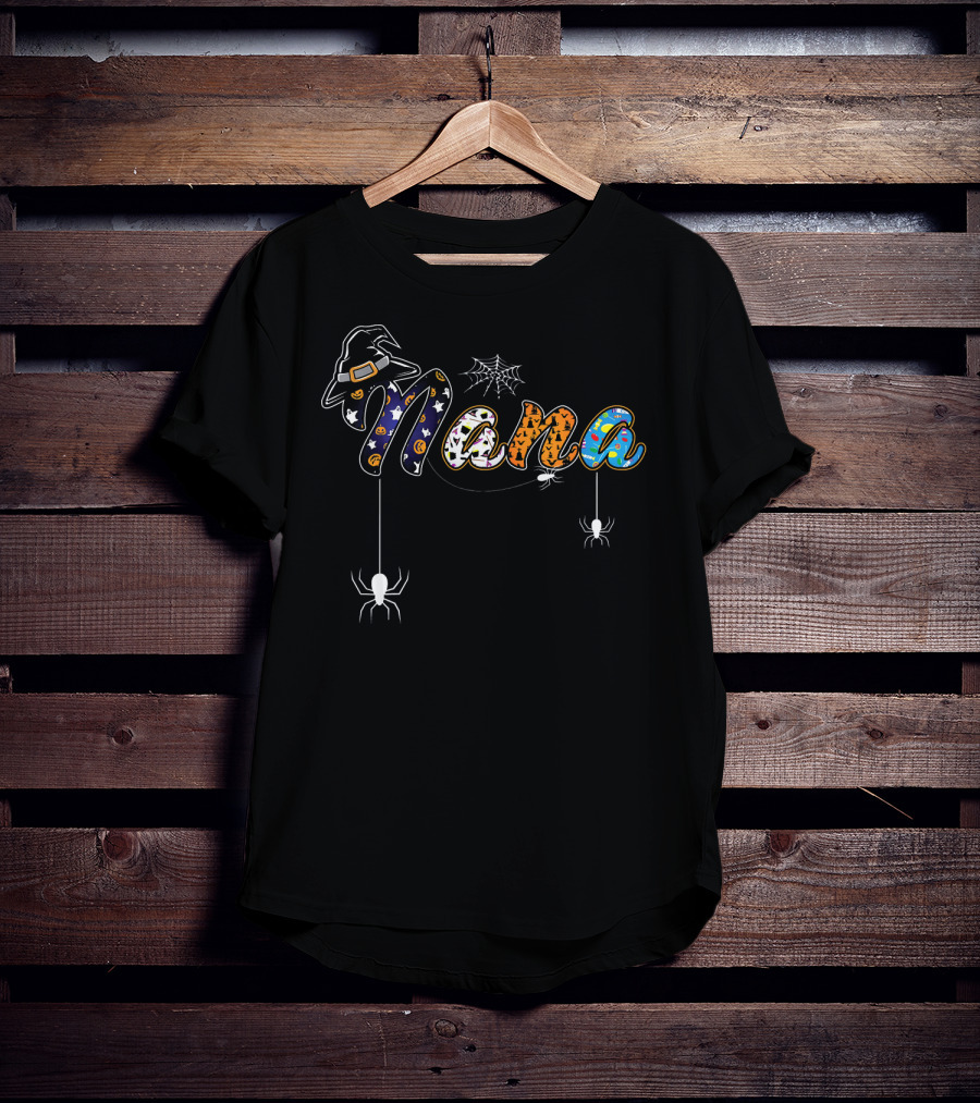 Nana Halloween Cute Witch Hat Spider Web Spooky T-Shirt
