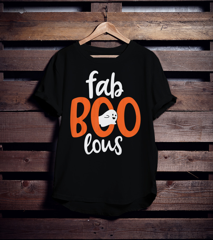 Fab BOO Lous Funny Fabulous Halloween Cel Ghost Image T-Shirt
