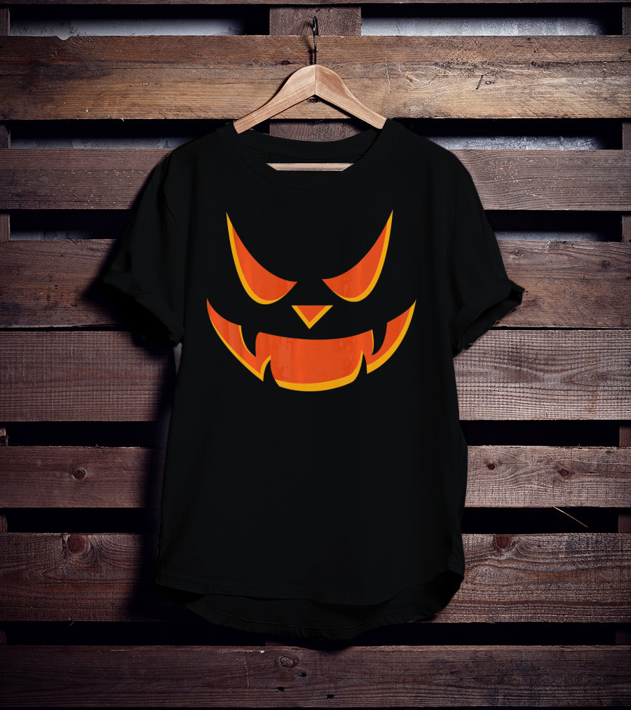 Scary Pumpkin Face Jack O Lantern Halloween T-Shirt