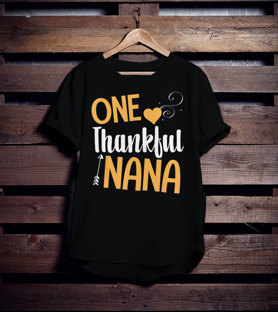 One Thankful Nana Heart Arrow Swirl T-Shirt