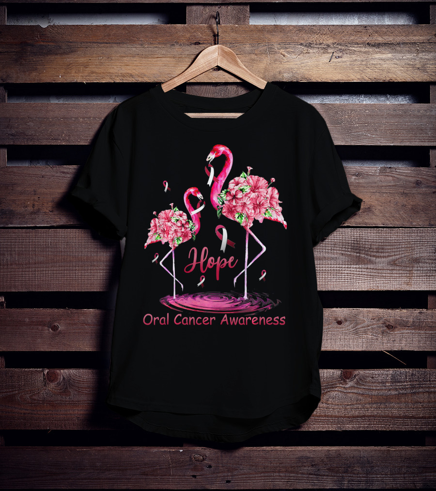 Hope Oral Cancer Awareness Flamingos T-Shirt