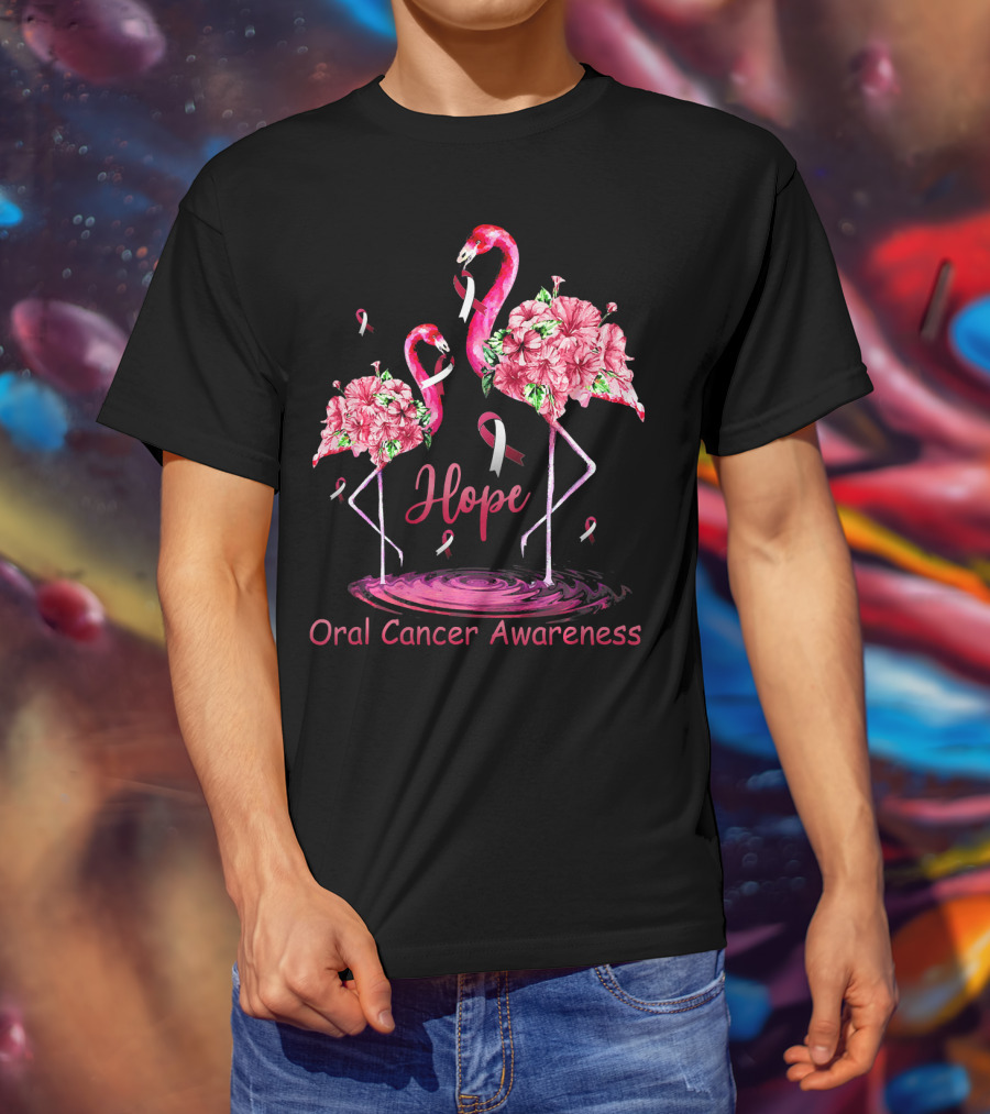 Hope Oral Cancer Awareness Flamingos T-Shirt