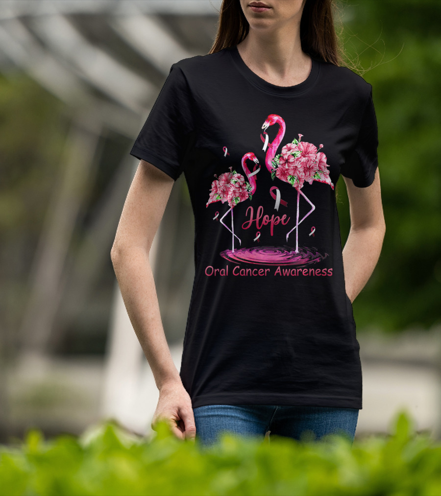 Hope Oral Cancer Awareness Flamingos T-Shirt