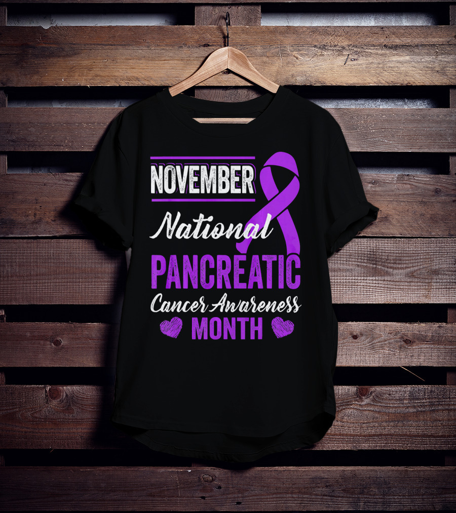 November National Pancreatic Cancer Awareness Month Purple T-Shirt