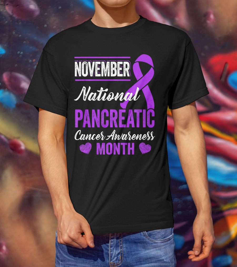 November National Pancreatic Cancer Awareness Month Purple T-Shirt