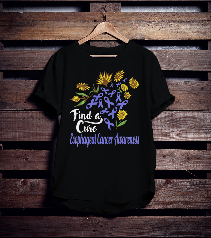 Find A Cure Esophageal Cancer Awareness Sunflower T-Shirt