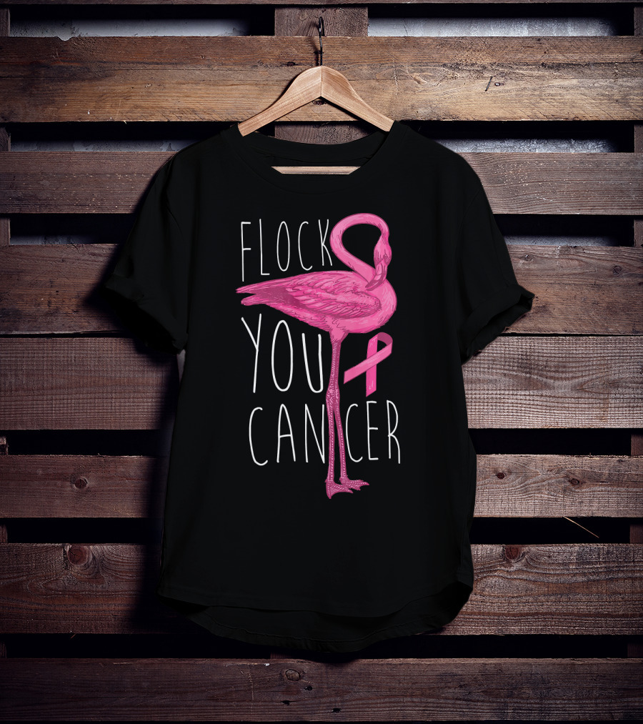 Flock You Cancer Pink Flamingo Breast Cancer Awareness T-Shirt