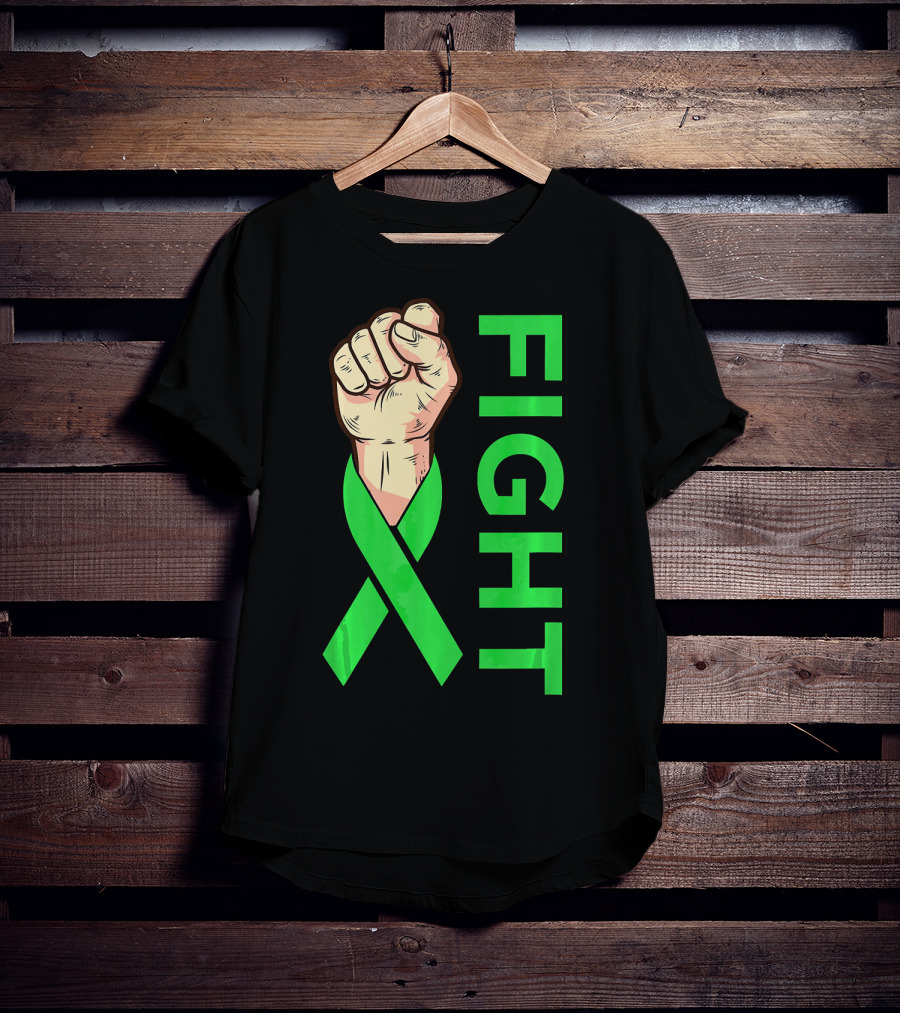 Fist Fight Bile Duct Cancer Green Ribbon Gallbladder T-Shirt