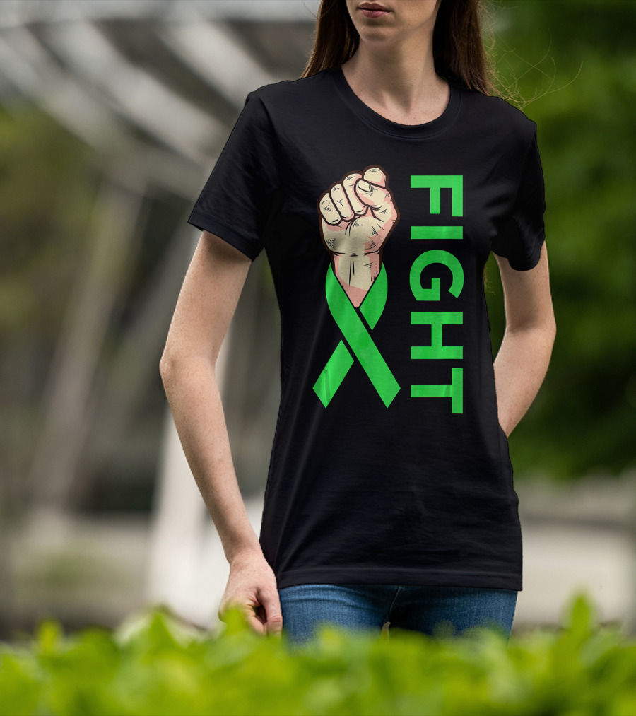 Fist Fight Bile Duct Cancer Green Ribbon Gallbladder T-Shirt