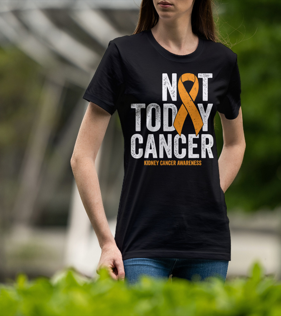 Not Today Cancer Kidney Cancer Awareness Orange T-Shirt