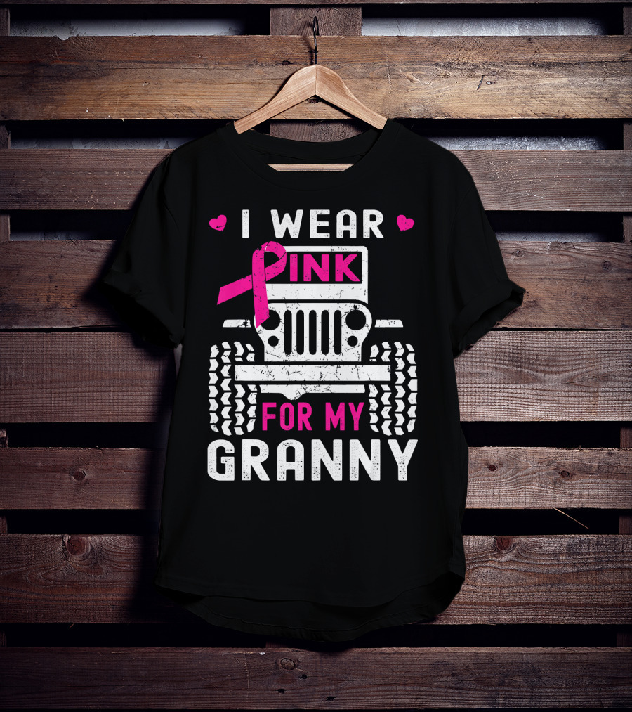 I Wear Pink For My Granny Jeep Breast Cancer Awareness T-Shirt