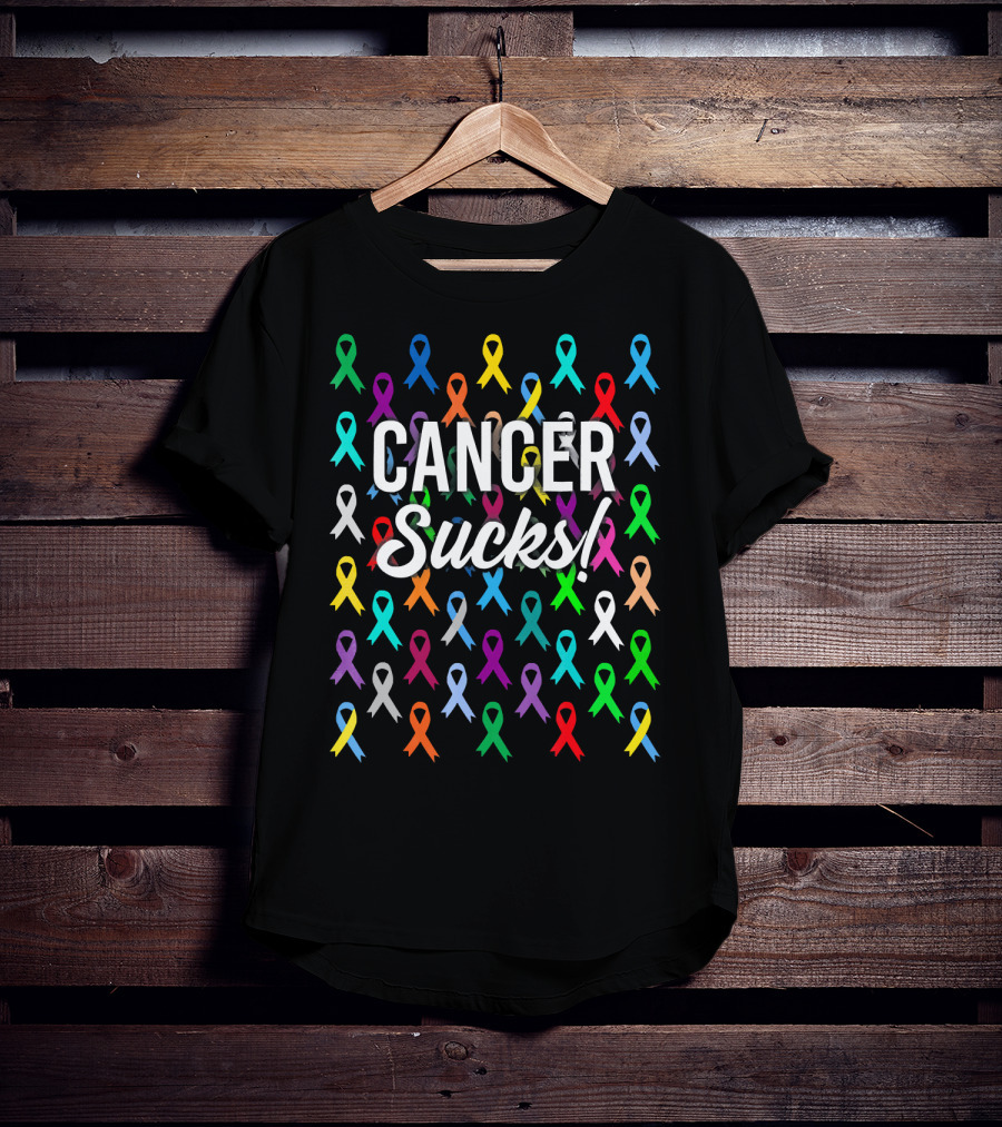 Cancer Sucks Survivor Warrior Ribbon Awareness T-Shirt